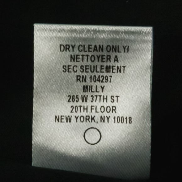 Milly Size 4 Black V Neck Long Tulip Sleeve Sheath Style Lined 100% Silk Dress - Picture 6 of 7